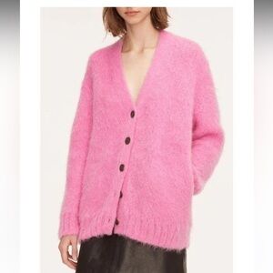 Rebecca Taylor  women’s bruised mohair Pink V-Neck Button Cardigan